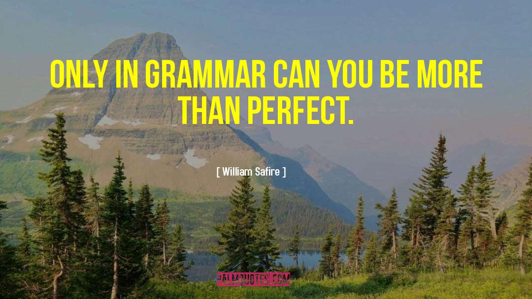 William Safire Quotes: Only in grammar can you