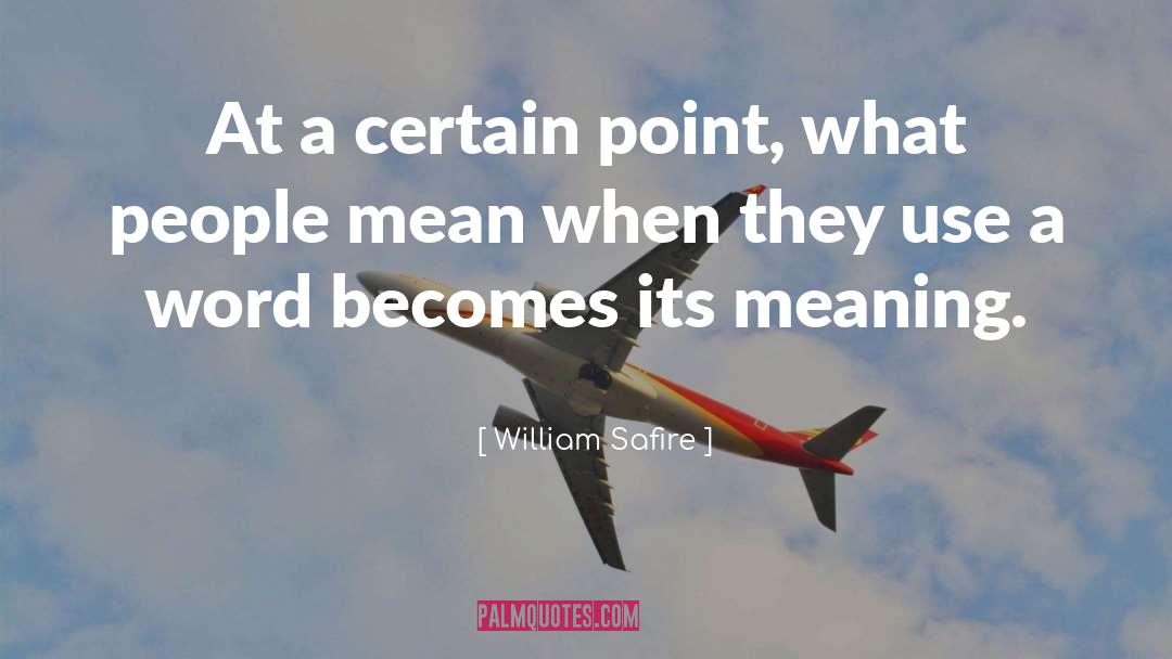 William Safire Quotes: At a certain point, what