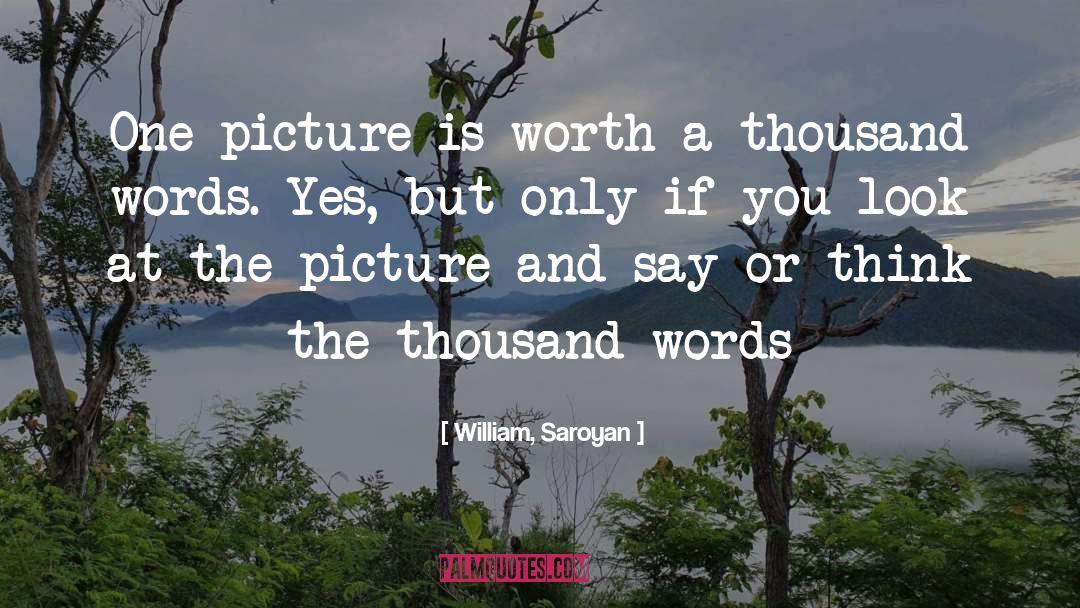 William, Saroyan Quotes: One picture is worth a