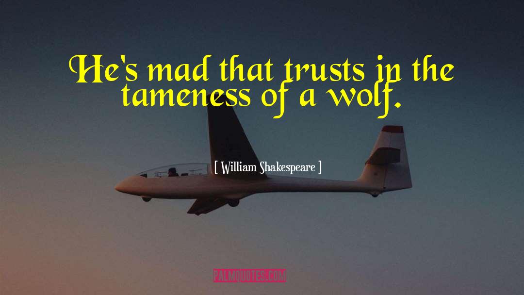 William Shakespeare Quotes: He's mad that trusts in