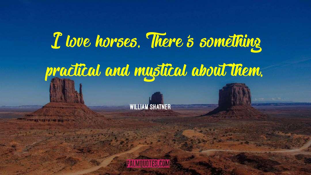 William Shatner Quotes: I love horses. There's something