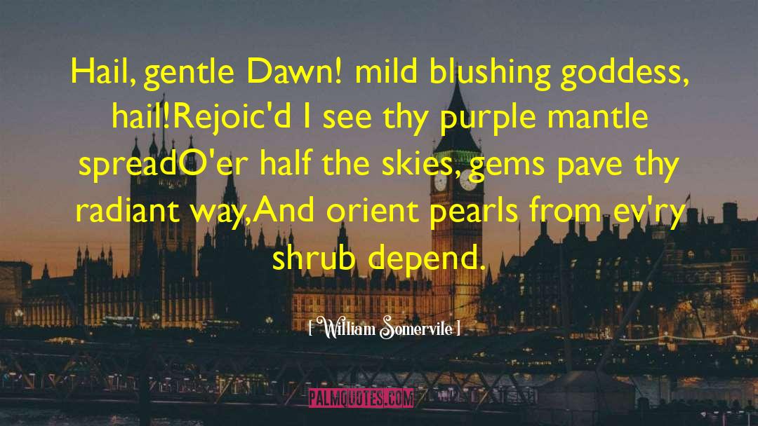 William Somervile Quotes: Hail, gentle Dawn! mild blushing