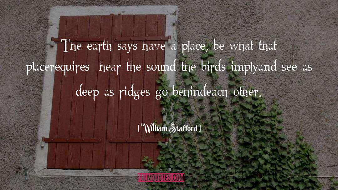 William Stafford Quotes: The earth says have a