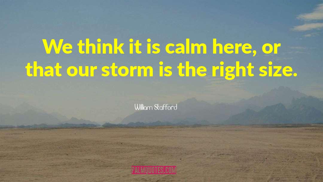 William Stafford Quotes: We think it is calm