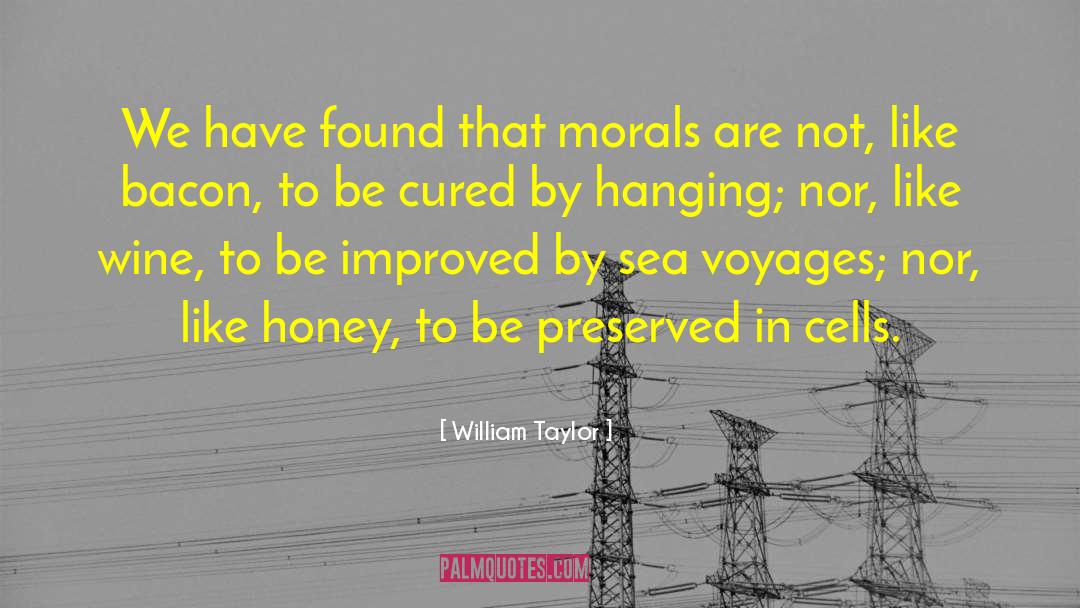 William Taylor Quotes: We have found that morals