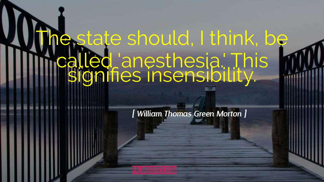 William Thomas Green Morton Quotes: The state should, I think,
