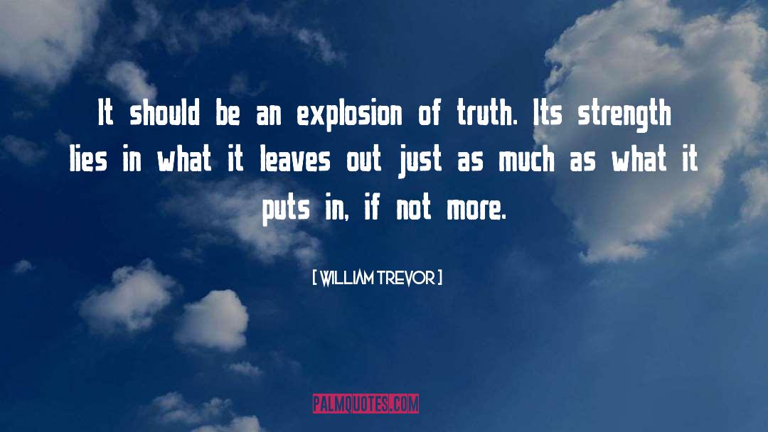 William Trevor Quotes: It should be an explosion