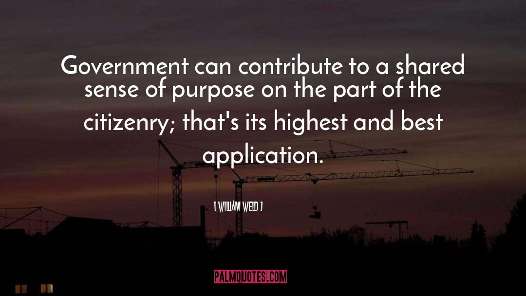 William Weld Quotes: Government can contribute to a