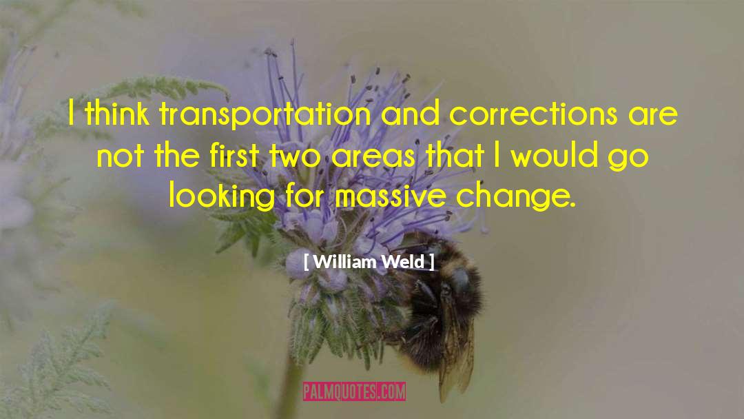 William Weld Quotes: I think transportation and corrections