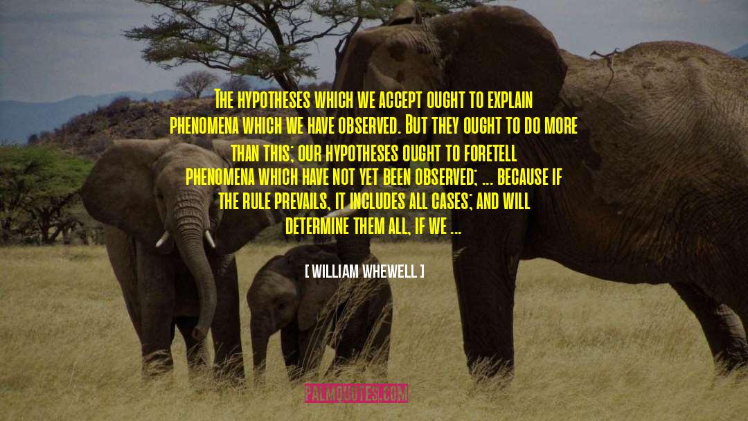 William Whewell Quotes: The hypotheses which we accept