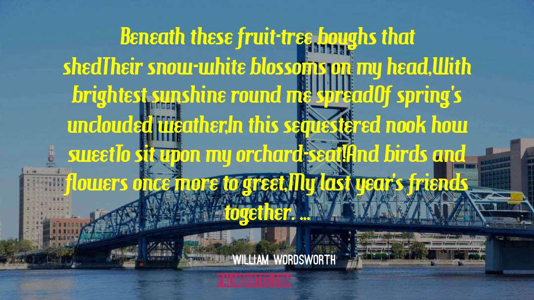 William Wordsworth Quotes: Beneath these fruit-tree boughs that