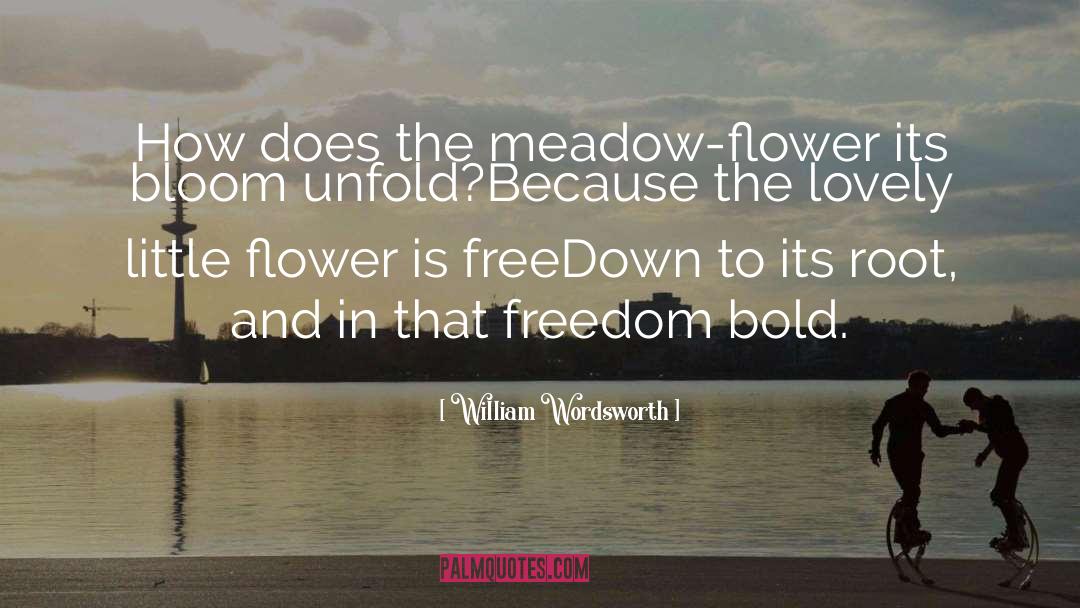 William Wordsworth Quotes: How does the meadow-flower its