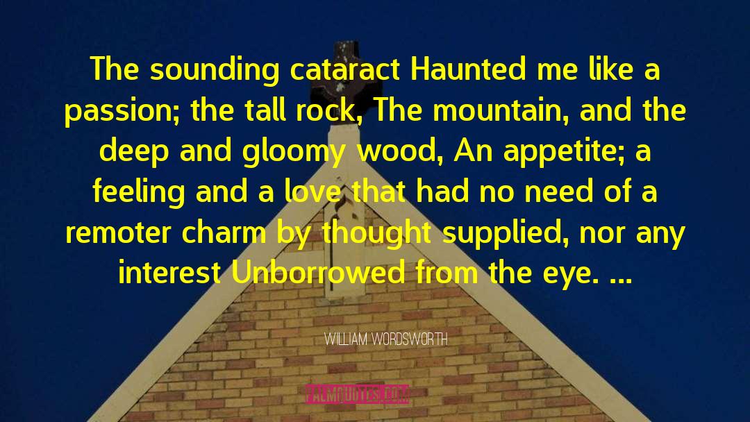 William Wordsworth Quotes: The sounding cataract Haunted me