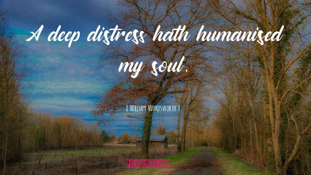 William Wordsworth Quotes: A deep distress hath humanised
