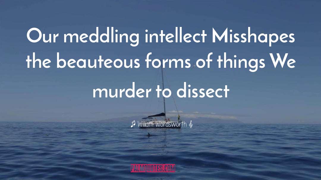 William Wordsworth Quotes: Our meddling intellect Misshapes the