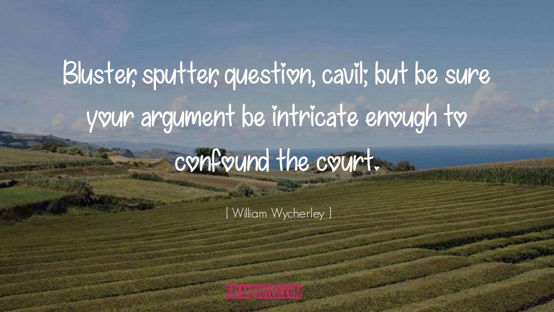 William Wycherley Quotes: Bluster, sputter, question, cavil; but