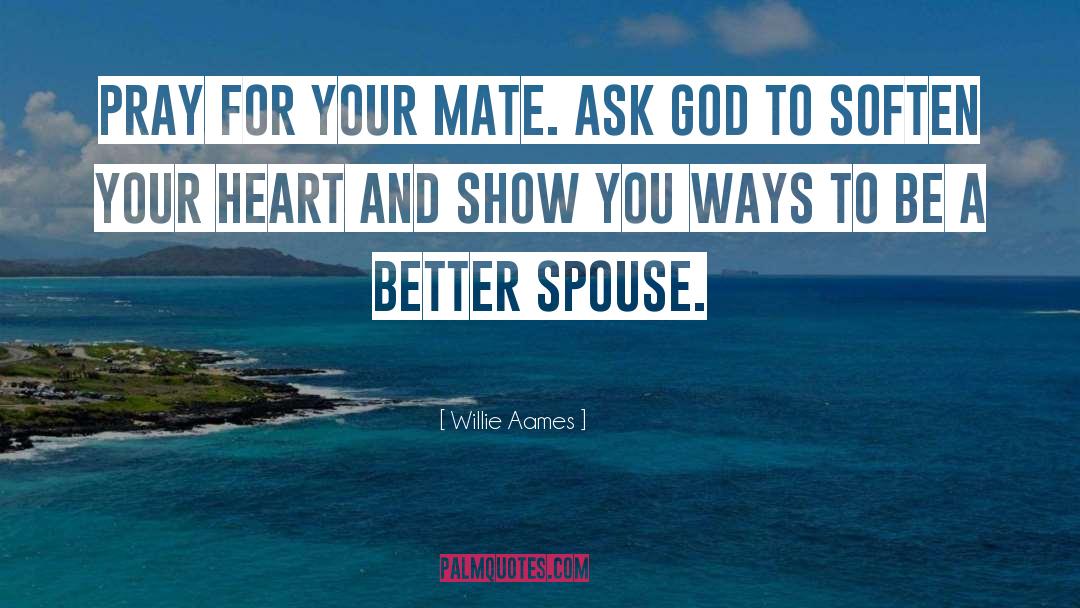 Willie Aames Quotes: Pray for your mate. Ask