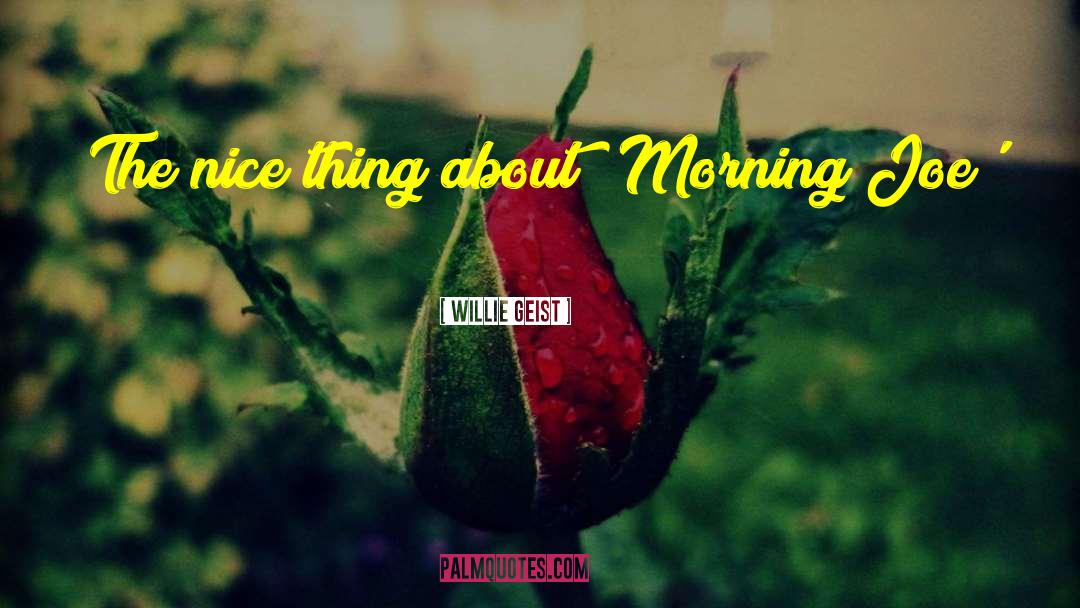 Willie Geist Quotes: The nice thing about 'Morning