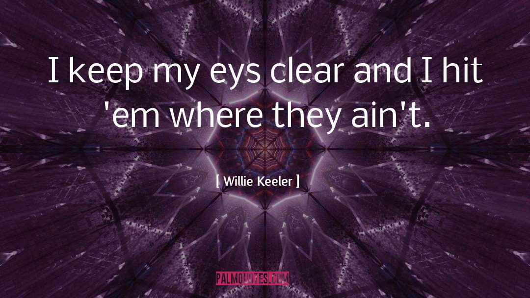 Willie Keeler Quotes: I keep my eys clear