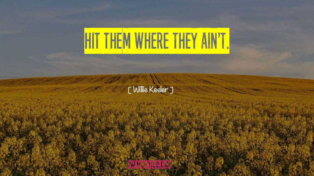 Willie Keeler Quotes: Hit them where they ain't.