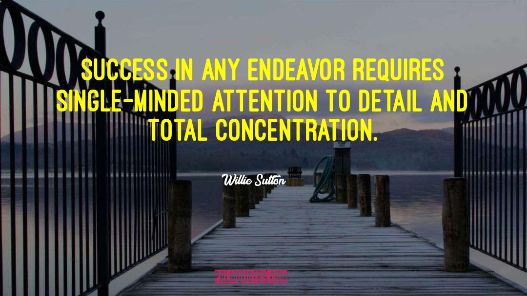 Willie Sutton Quotes: Success in any endeavor requires