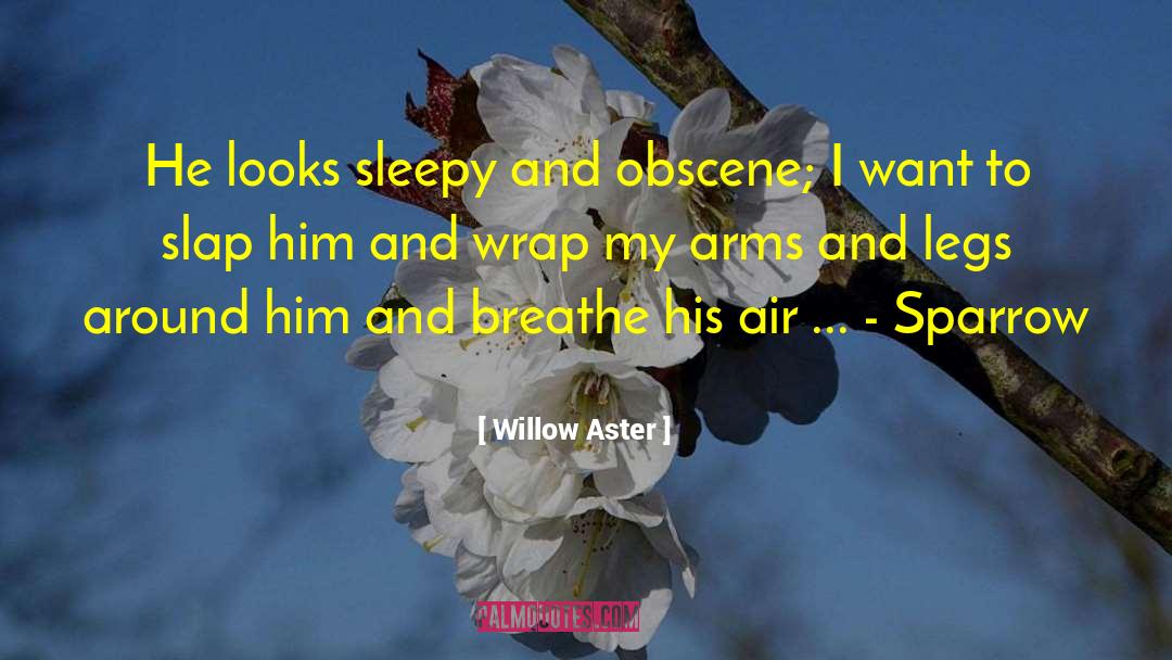 Willow Aster Quotes: He looks sleepy and obscene;