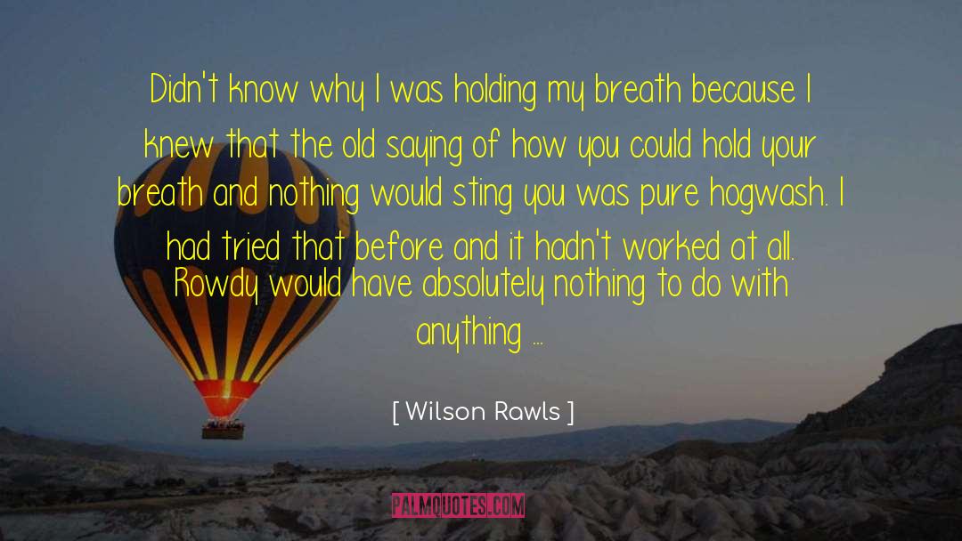Wilson Rawls Quotes: Didn't know why I was