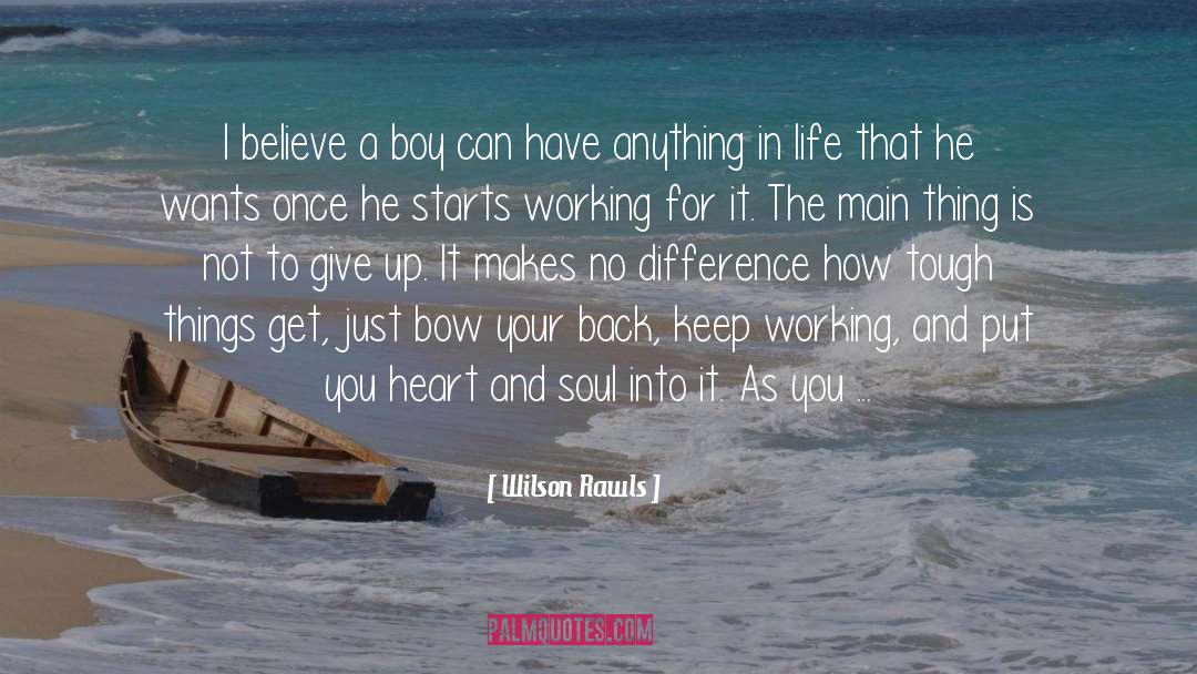 Wilson Rawls Quotes: I believe a boy can