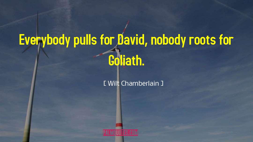 Wilt Chamberlain Quotes: Everybody pulls for David, nobody