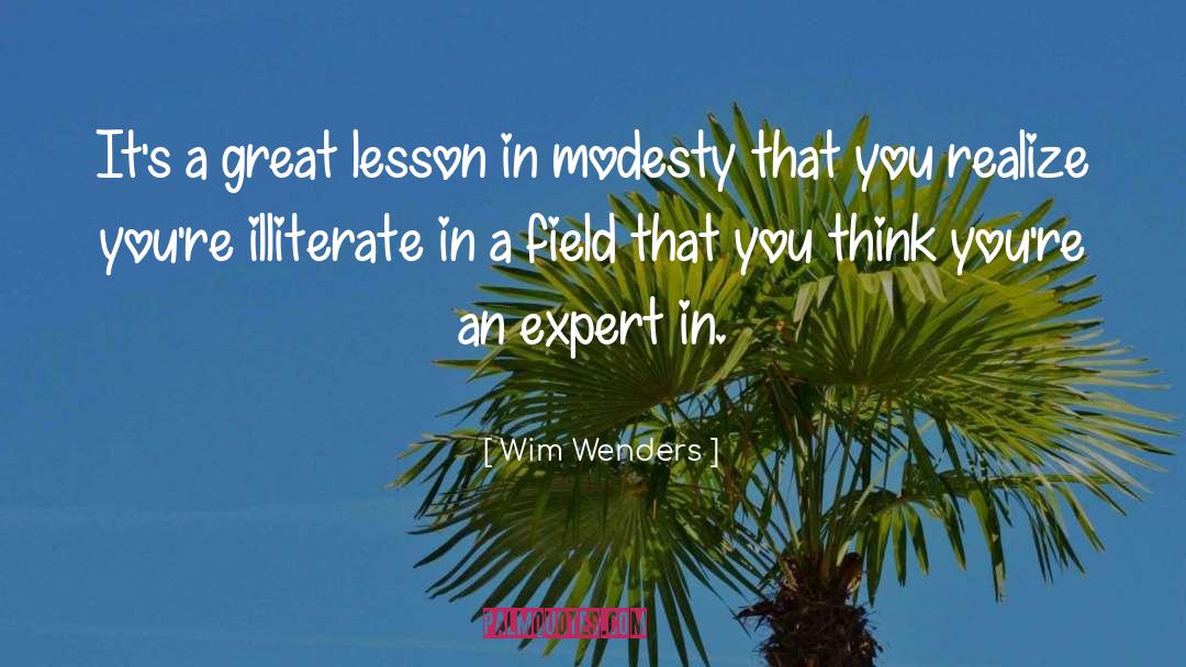Wim Wenders Quotes: It's a great lesson in