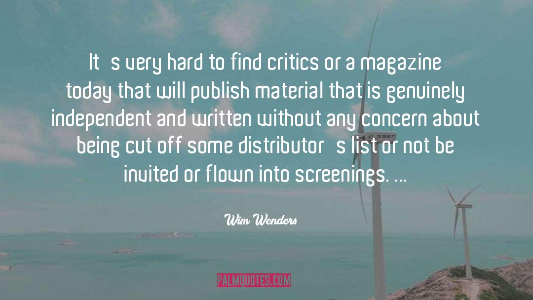 Wim Wenders Quotes: It's very hard to find