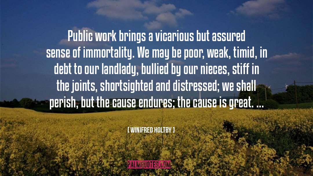 Winifred Holtby Quotes: Public work brings a vicarious