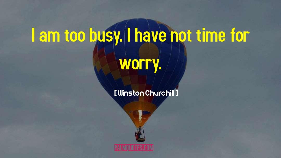 Winston Churchill Quotes: I am too busy. I