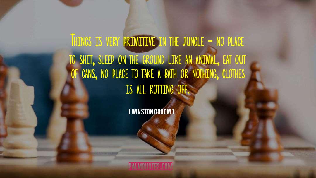 Winston Groom Quotes: Things is very primitive in