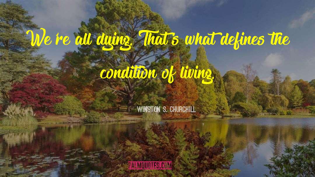 Winston S. Churchill Quotes: We're all dying. That's what