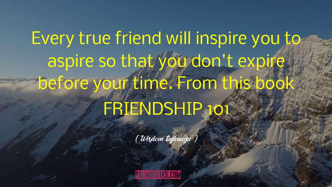 Wisdom Ogbuagu Quotes: Every true friend will inspire