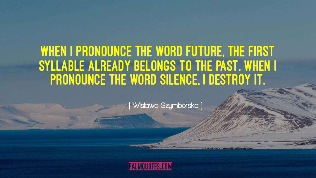 Wislawa Szymborska Quotes: When I pronounce the word