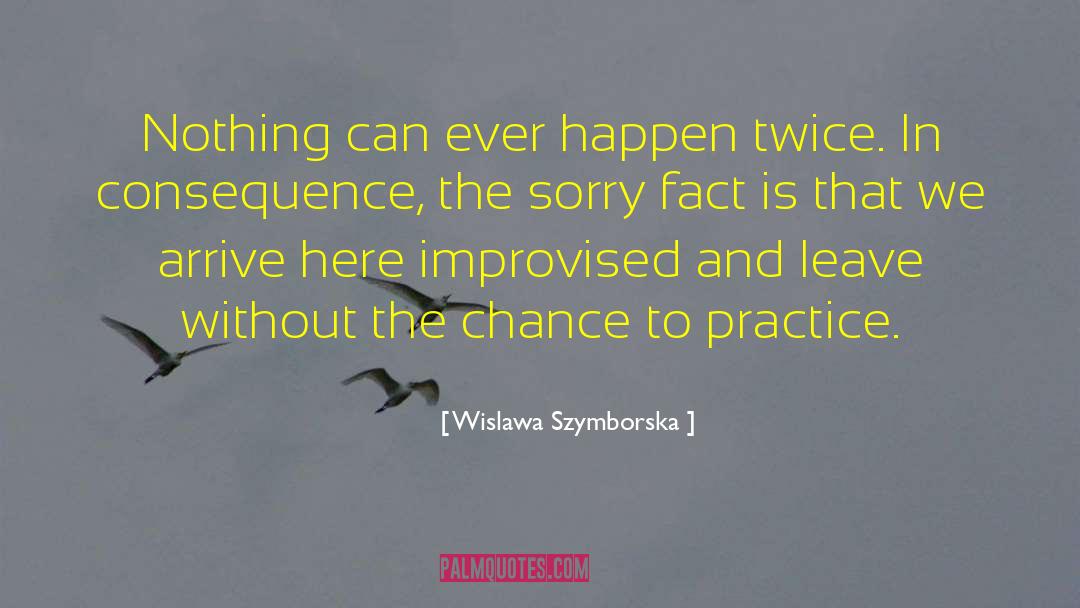 Wislawa Szymborska Quotes: Nothing can ever happen twice.