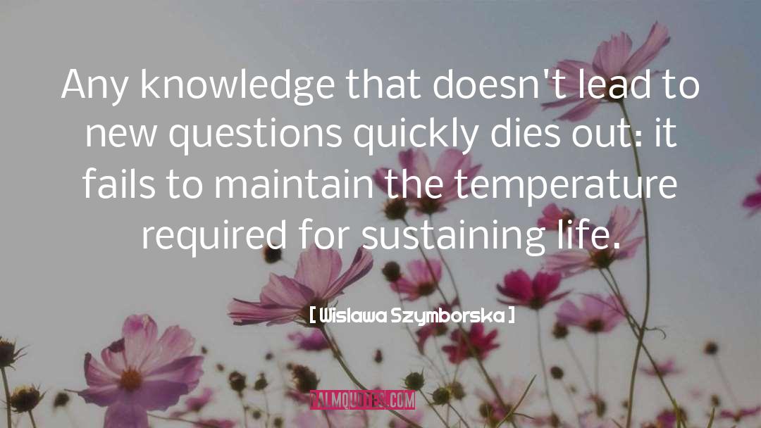 Wislawa Szymborska Quotes: Any knowledge that doesn't lead