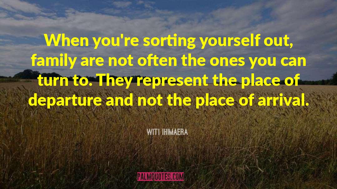 Witi Ihimaera Quotes: When you're sorting yourself out,