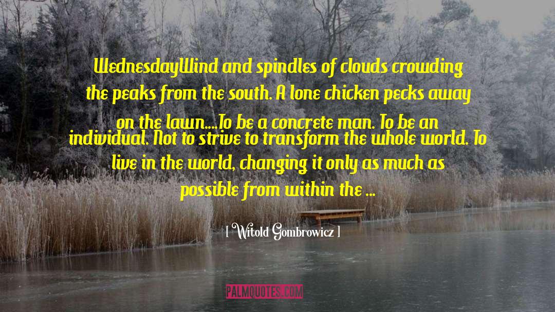 Witold Gombrowicz Quotes: Wednesday<br /><br />Wind and spindles
