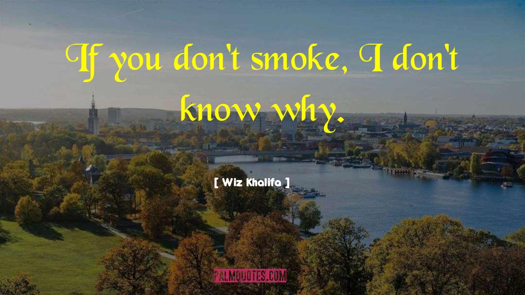 Wiz Khalifa Quotes: If you don't smoke, I