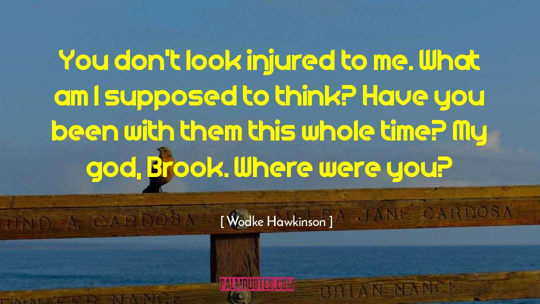 Wodke Hawkinson Quotes: You don't look injured to