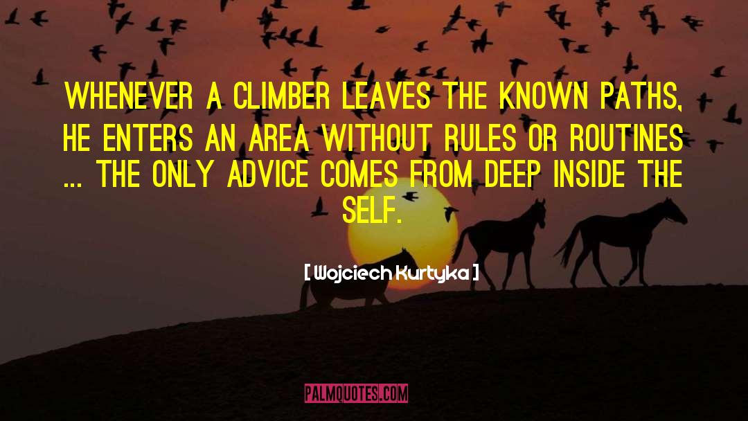 Wojciech Kurtyka Quotes: Whenever a climber leaves the