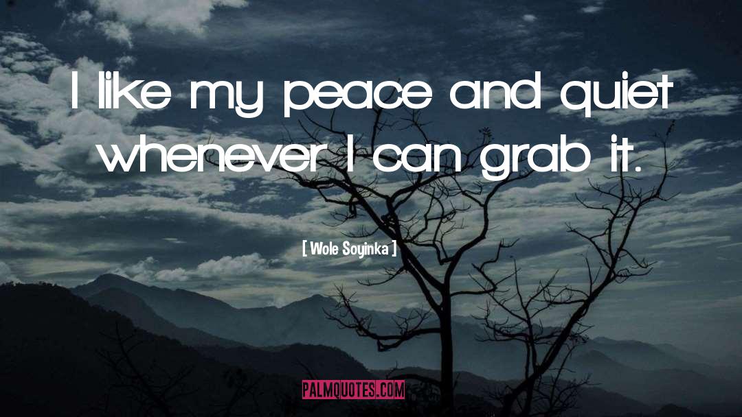 Wole Soyinka Quotes: I like my peace and