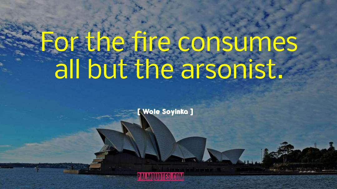 Wole Soyinka Quotes: For the fire consumes all