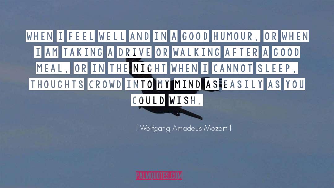 Wolfgang Amadeus Mozart Quotes: When I feel well and