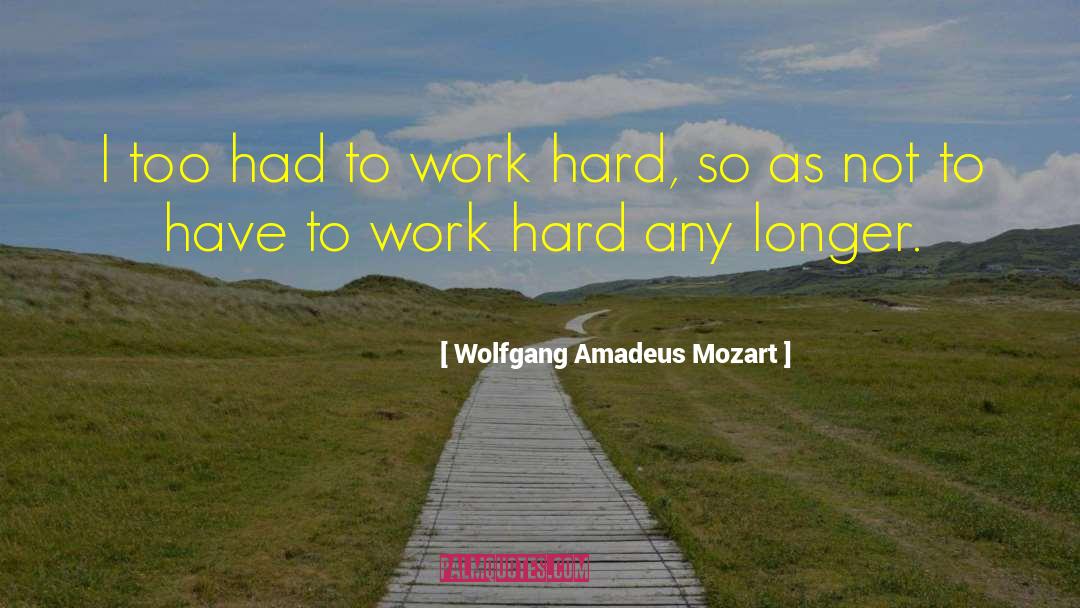 Wolfgang Amadeus Mozart Quotes: I too had to work