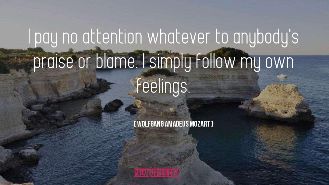 Wolfgang Amadeus Mozart Quotes: I pay no attention whatever