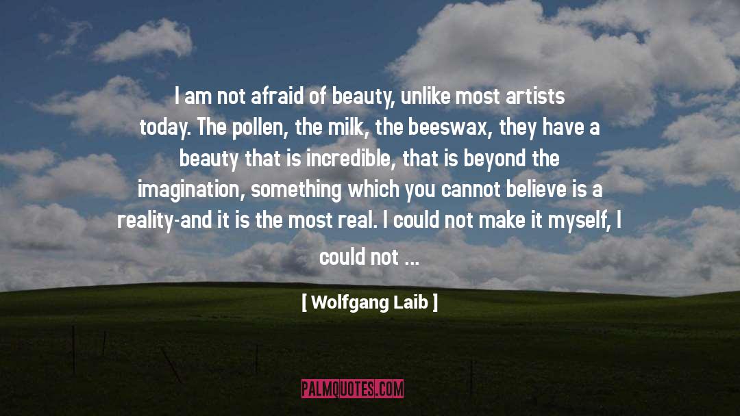 Wolfgang Laib Quotes: I am not afraid of